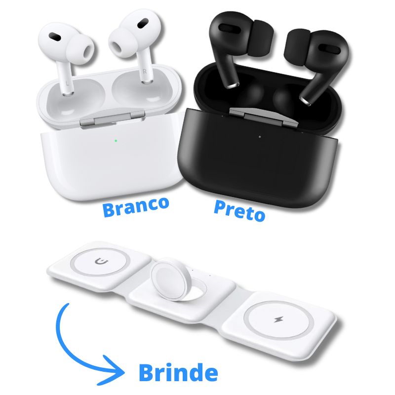 Fone AirPro Branco e Preto